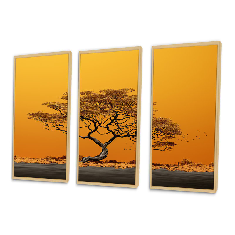 «African Tree Arbor II», ensemble de reproduction d'art mural arbre africain, H 40 po x l 60 po x P 1 po