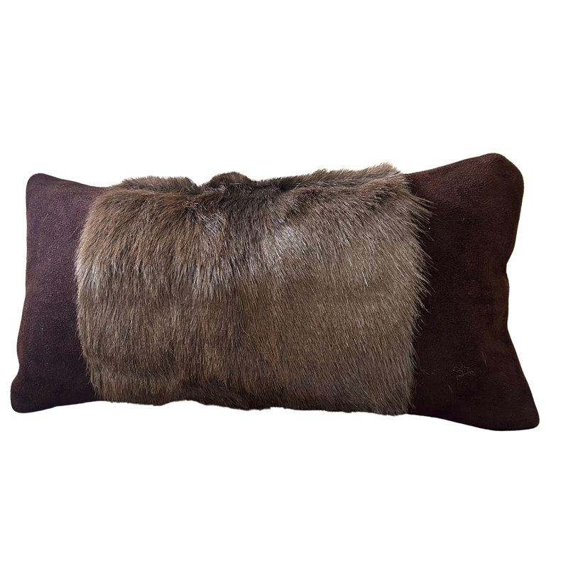 17X9 Black Springbok Pillow Case Suede