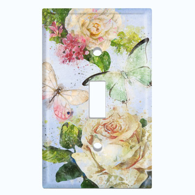 Patterned 1 - Gang Toggle Light Switch Standard Wall Plate
