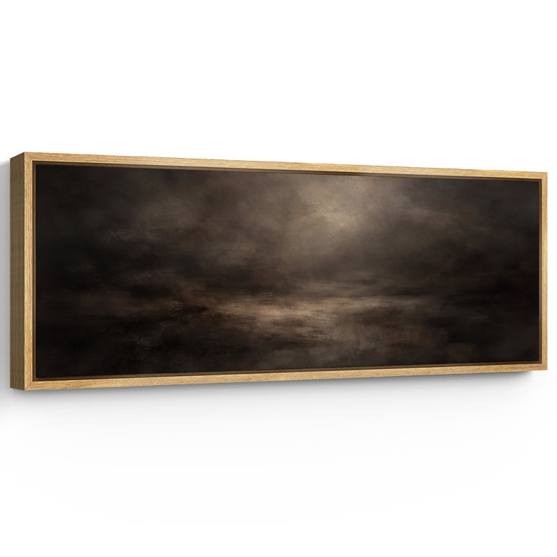 «Abstract Moody Horizon», œuvre d'art abstraite sur toile, impression de giclée sur toile encadrée, Cadre naturel
