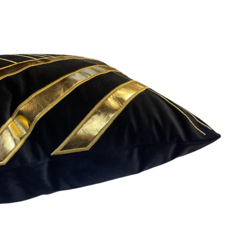 Housse de coussin en velours, Noir
