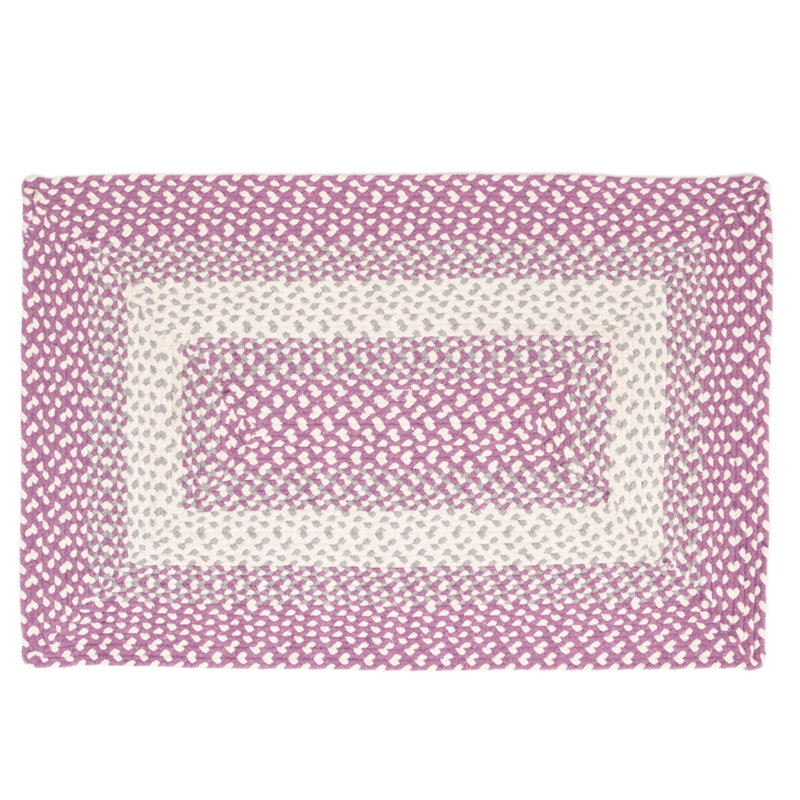Waterbury Farmhouse Handmade Braided Purple Area Rug, Rectangle 5' x 8'