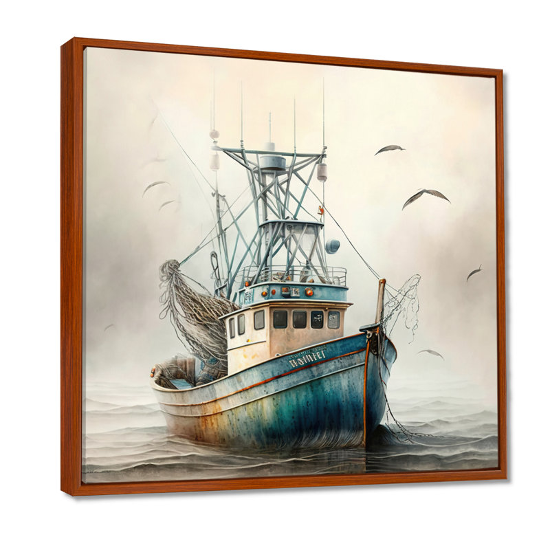 Print on Canvas, 16" H x 16" W, Brown Floater Framed