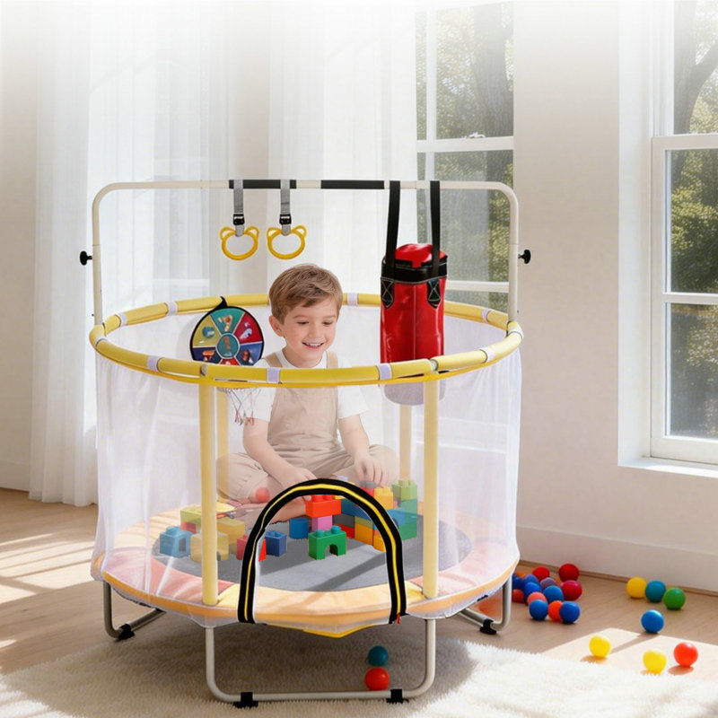 Fer de 54 po, polyéthylène, polypropylène, PVC mini trampoline orange et jaune