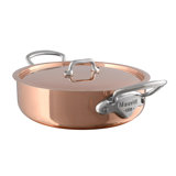 Mauviel M'3 S Copper Rondeau With Lid, Cast Stainless Steel Handle, 3.2-Qt