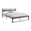 Grand lit Hema, panneaux gris semblables à du bois, métal noir-117054065