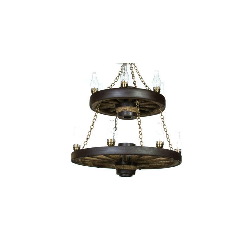 Lustre de roue de wagon à une seule déclaration 11 lumières Merrick