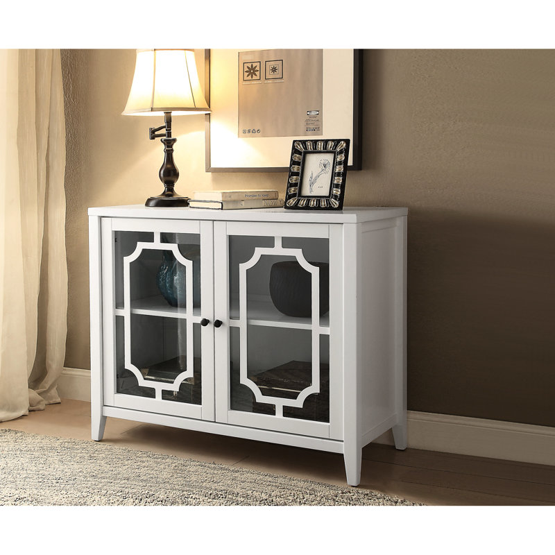 White Console Table With 2 Doors