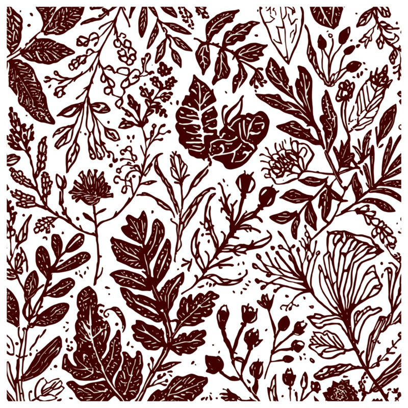 Tapisserie murale à motif botanique à feuilles - Décoration murale botanique, 68 po H x 80 po L avec 4 œillets