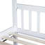 Lit superposé simple en bois d'hévéa avec 2 tiroirs, convertible en 2 lits simples, lit superposé simple avec échelle et garde-corps, blanc