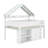 Full Size Loft Bed With Canopy Roof And Storage Cabinet-954188040