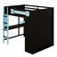 Lit mezzanine peu encombrant avec bureau intégré et garde-robe ouverte-37530871