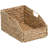 9" W x 13.25" D Trapezoid Natural Water Hyacinth Hand Woven Rattan Wicker Storage Basket Set with Iron Wire Frame (Set of 4)-1923255934