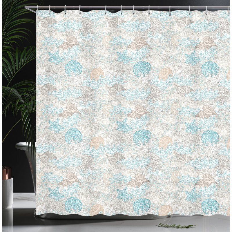 Shower Curtain with Hooks Included, 70" H x 69" W
