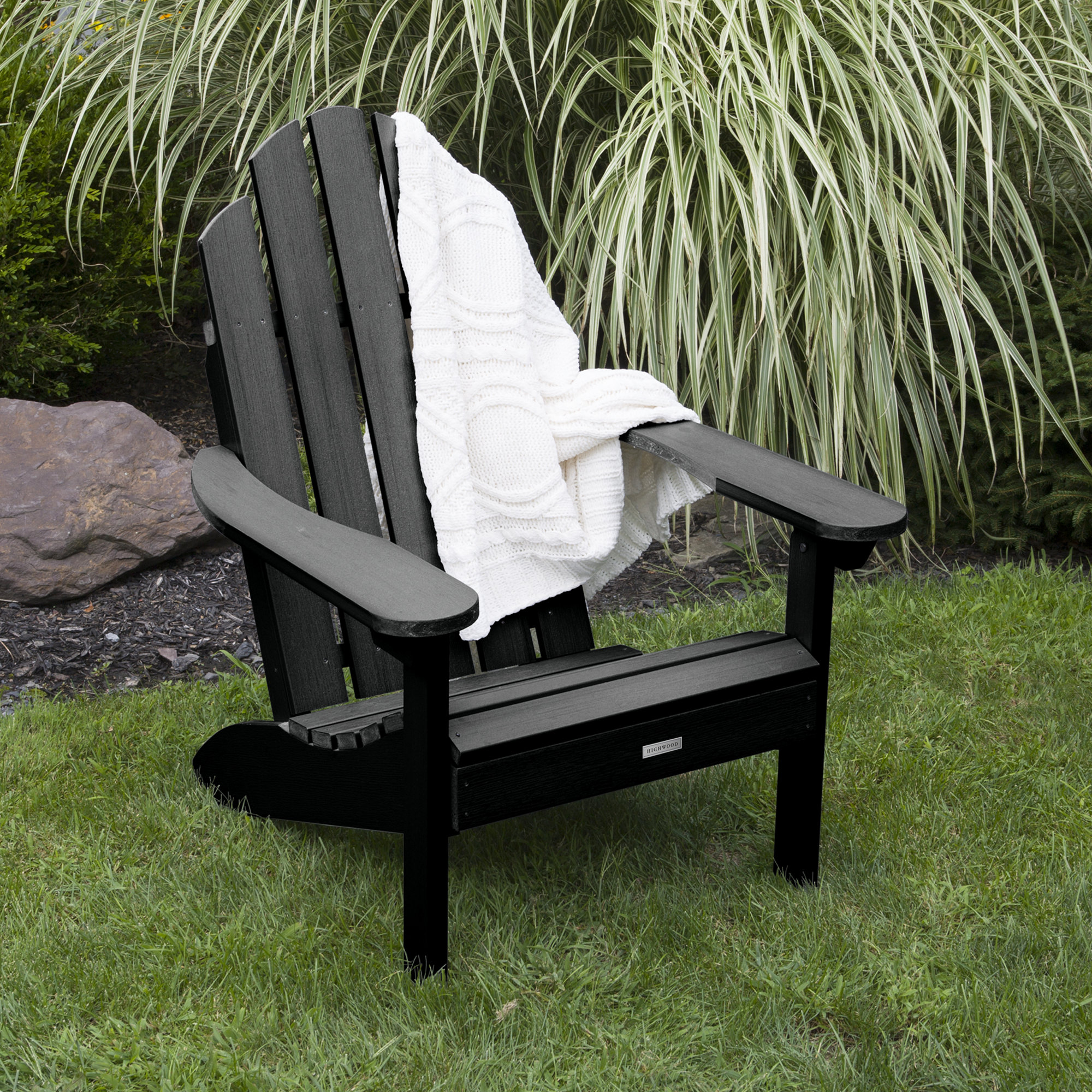 Leis Outdoor Adirondack Chair, Black