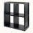 Black Kellerman Shelf with 2x2 Cubes