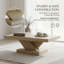 Table basse contemporaine à pieds croisés avec base en forme de X et plateau de table généreux offrant un grand espace de présentation-2072073009