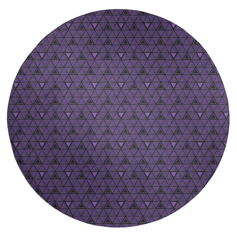Chenille Geometric Indoor Rug, Round 5'