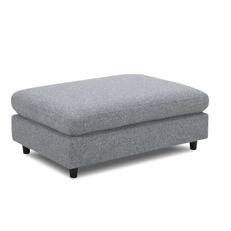 Repose-pieds rectangulaire rembourré 45 po Fleetwood, Nathan Tweed gris