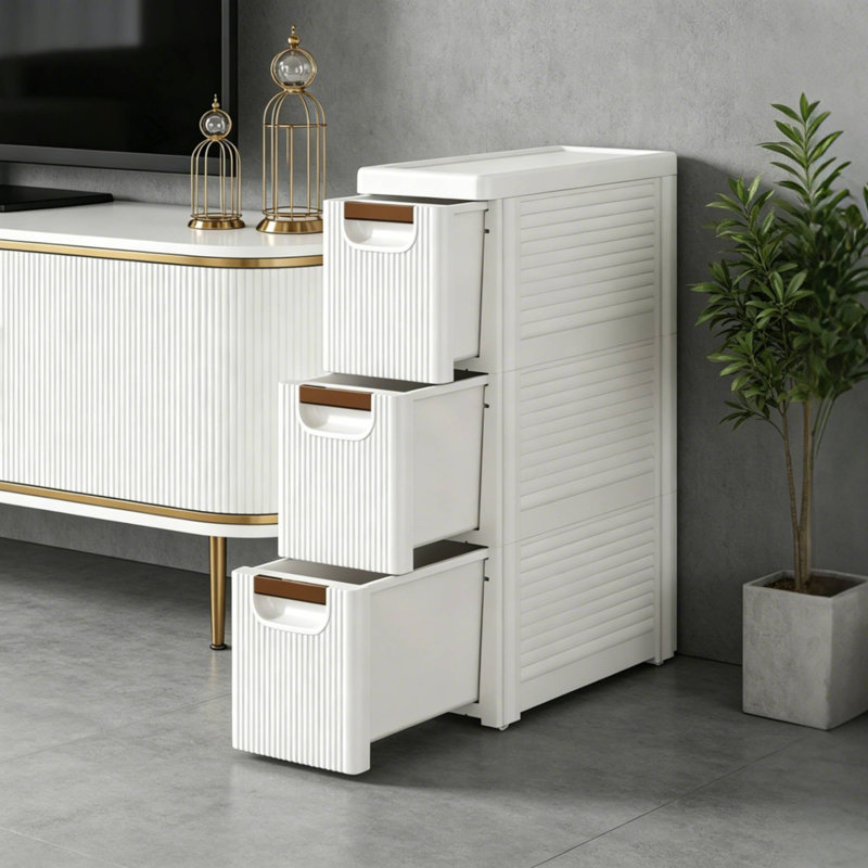 Abdullah 3-Tier Plastic Storage Drawer Cabinet – Stackable Organizer Tower With 3 Pull-Out Bins For Closet, Bedroom, Bathroom, Office