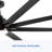 72'' Indoor Smart Black Ceiling Fan With LED Light And App Remote Control