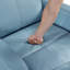 Fauteuil inclinable et oscillant avec mouvement pivotant et revêtement en cuir bleu