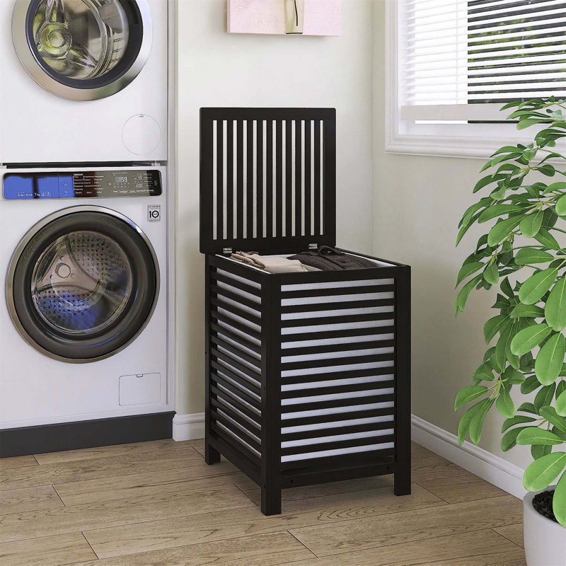 Bhargava Laundry Hamper with Handles, Black