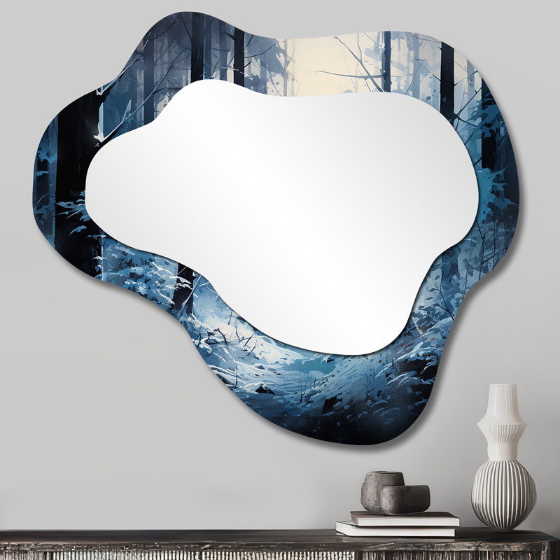 Miroir mural asymétrique traditionnel Misty Sunshine, 25 po x 28 po