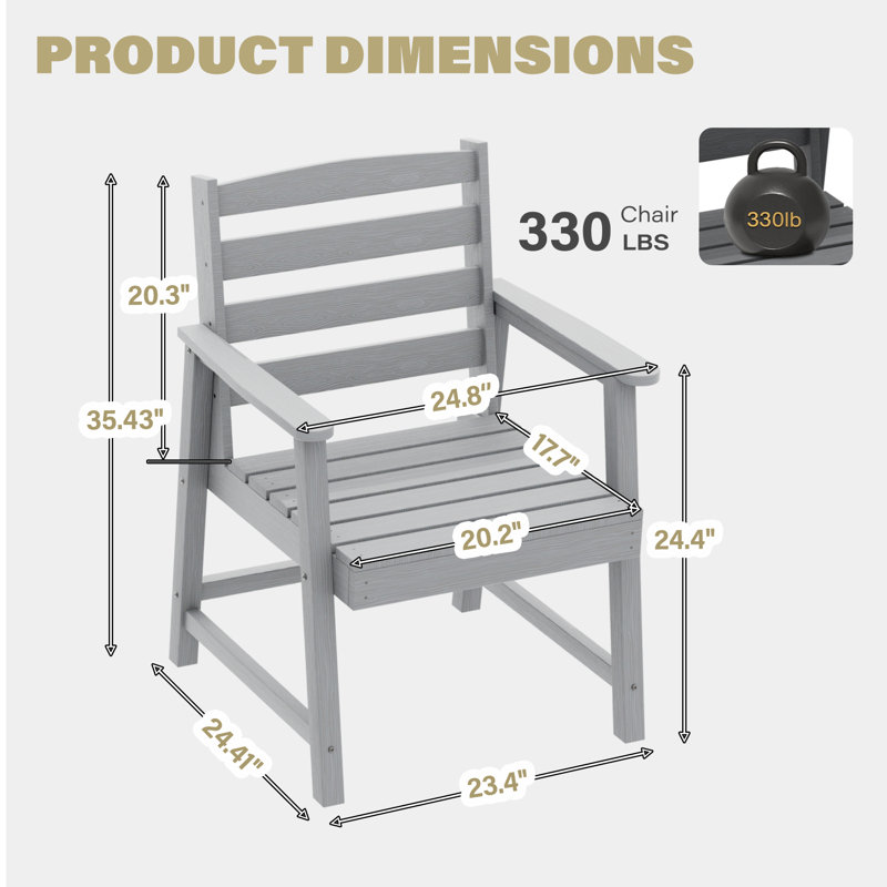 Chaise de salle à manger unique pour l'extérieur, adaptée à plusieurs cas de figure