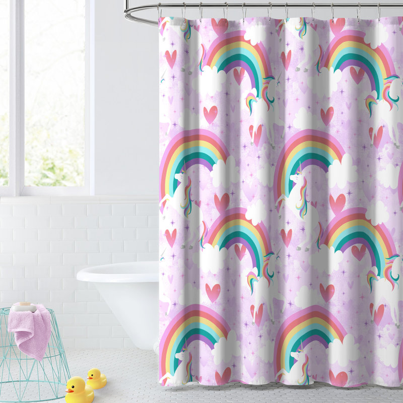Unicorn Rainbow Shower Curtain