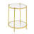 Carolina Round Glass End Table with Metal Shelf-668595462
