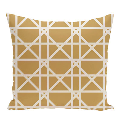 Trellis Geometric Outdoor Reversible Throw Pillow