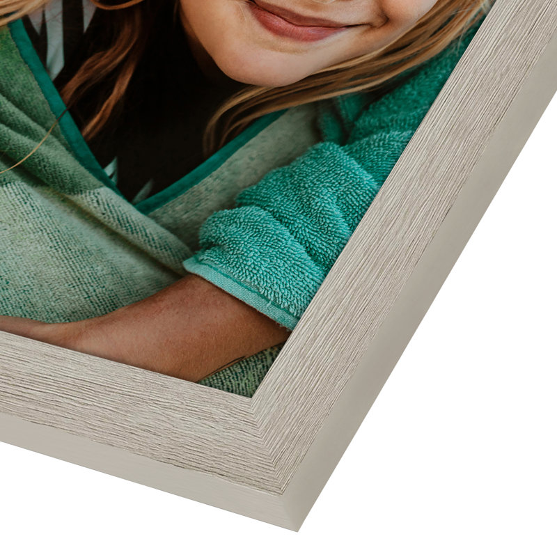 Hinged Frame For Desk Three Pictures - Composite Wood and Shatter-Resistant Glass, Driftwood, 4" x 6"