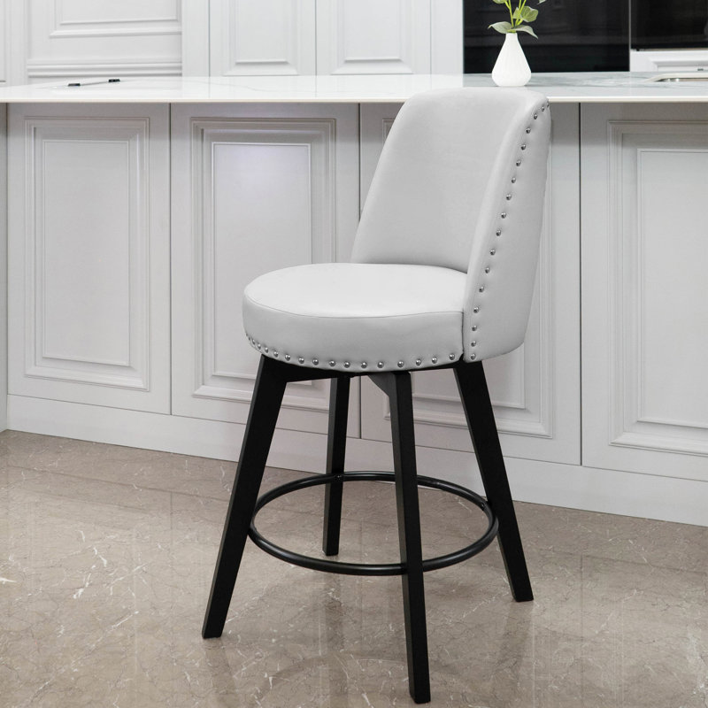 Tabouret pivotant Gustavus, Tabouret de comptoir (siège d'une hauteur de 26 p, Gris foncé