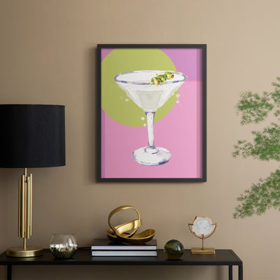 Martini Framed Print - Solid Wood