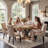 5-Piece Dining Set Mid-Century Modern Round Wooden Table & Upholstered Chair Set For Home, Kitchen, Dining Room-1196634467-1196634468