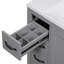 Meuble-lavabo gris, 6 tiroirs, tablette réglable, base en bois massif et planche 36 po, gris-130431008