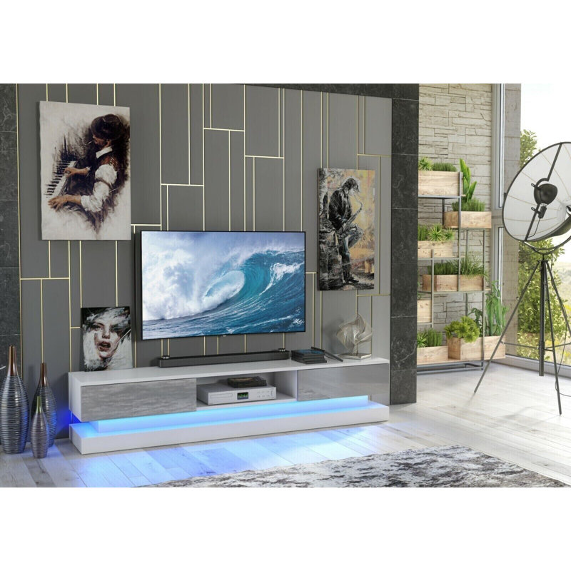 Brodney Unfinished TV Stand for TVs up to 48", White/Grey