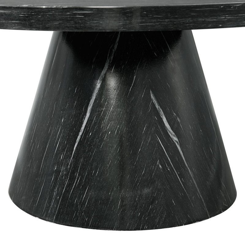 Odette Contemporary Round Marble Veneer Coffee Table in Gray