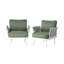 Ensemble de 2 fauteuils club en acier Mariano, blanc cassé et vert-740762441-740762442