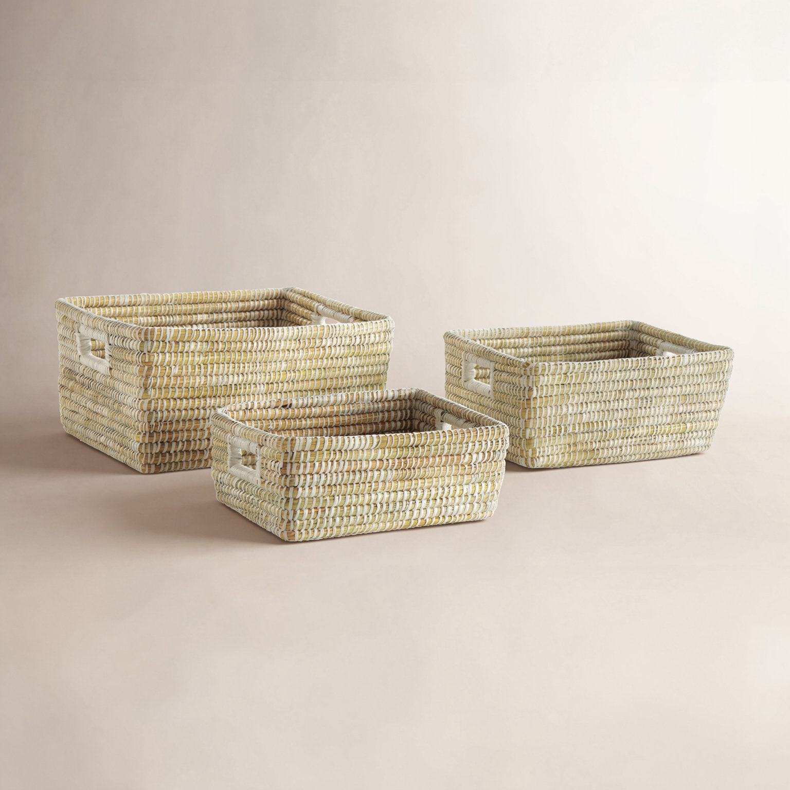 Vira Handmade Seagrass Decorative Basket - Set of 3