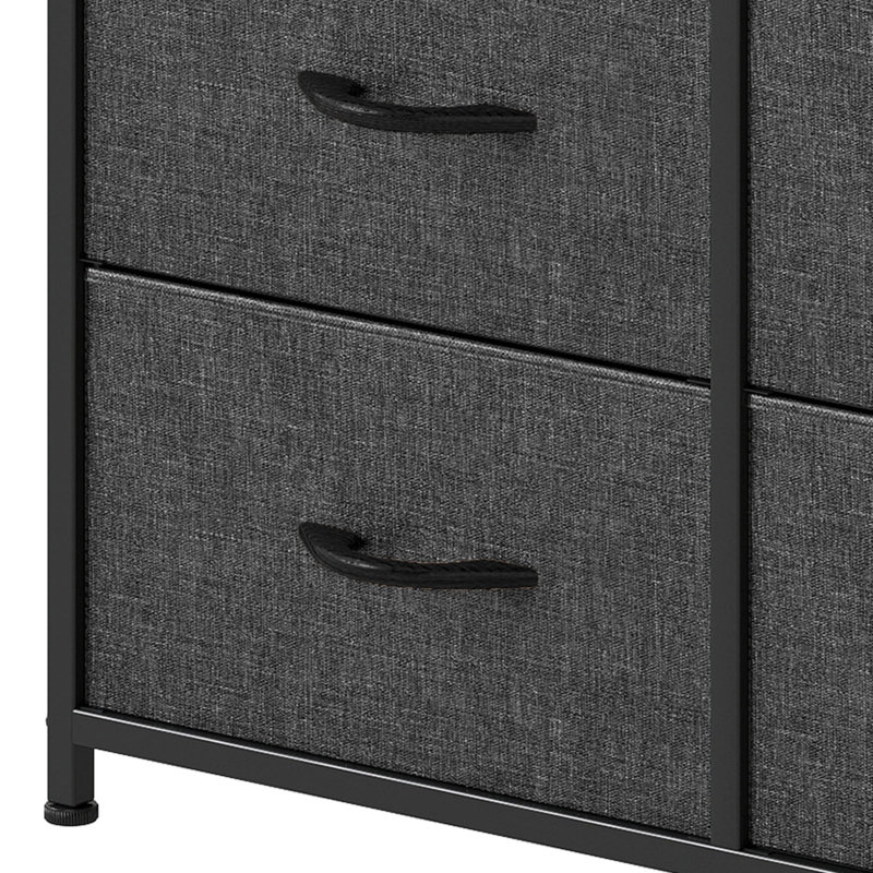 Commode double 8 tiroirs Kathiria, Noir