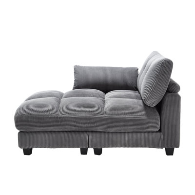 Modern Oversized Corduroy Chaise Lounge With USB And Cup Holder by Latitude Run