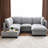 U-Shaped Sectional With Movable & Practical Coffee Table, Grey - Home Decoration Piece Charging Mechanism, Advanced Design-1245964817