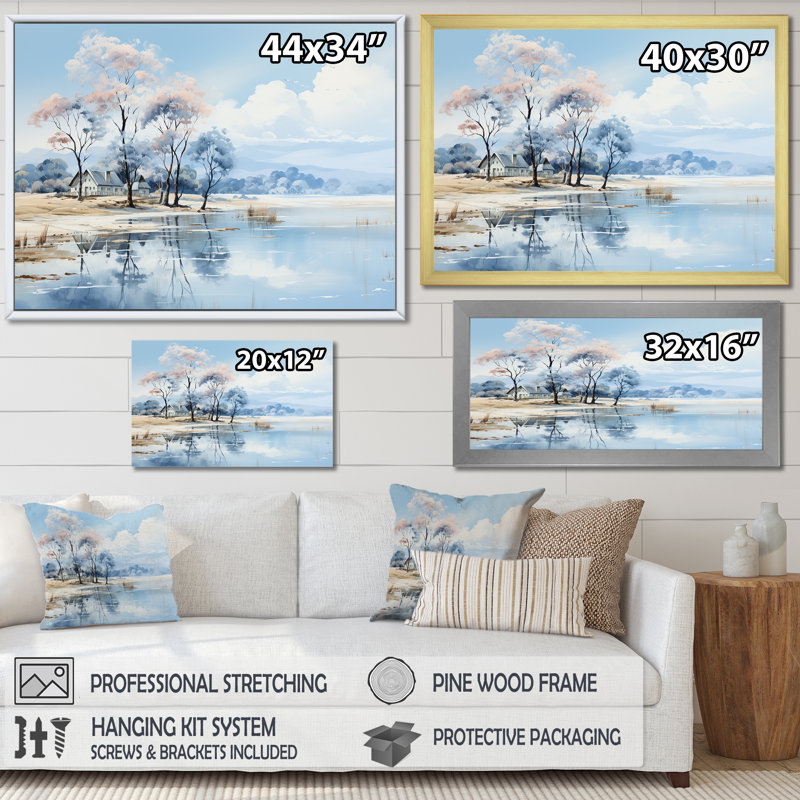«Lakeside Nature Serenity I», reproduction sur toile, H 30 po x l 40 po x P 1,5 po, Toile tendue