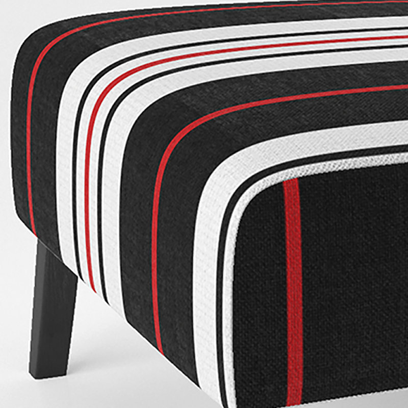 Fauteuil de chambre en velours noir et blanc