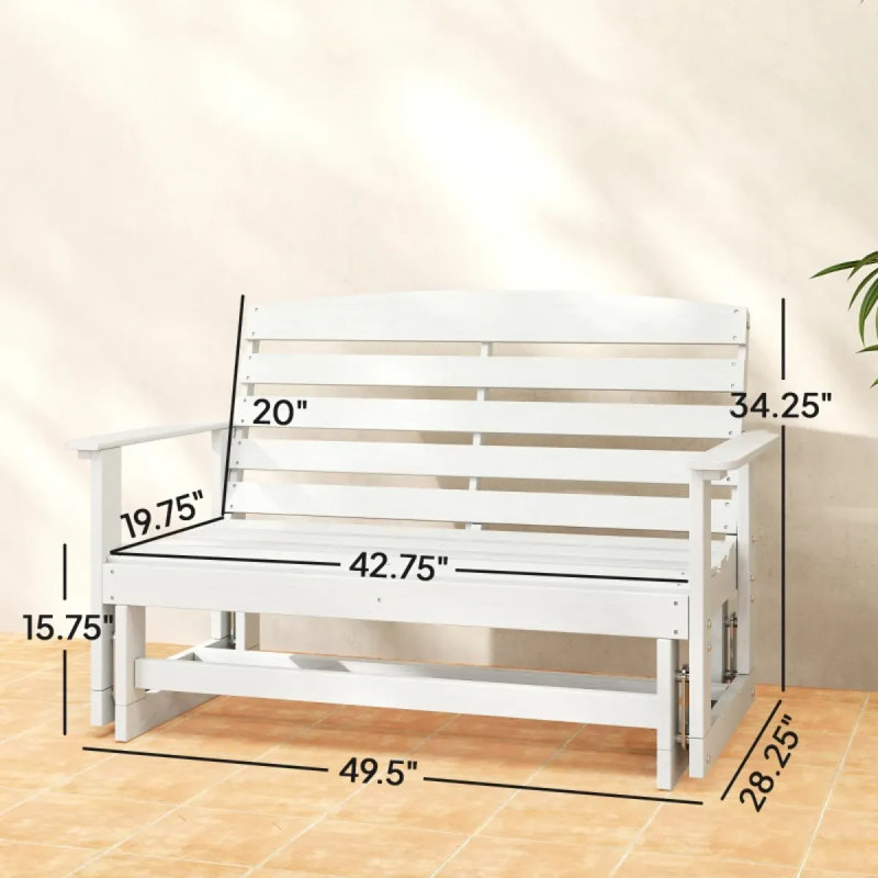 Double chaise berçante, banc oscillant attrayant, Blanc
