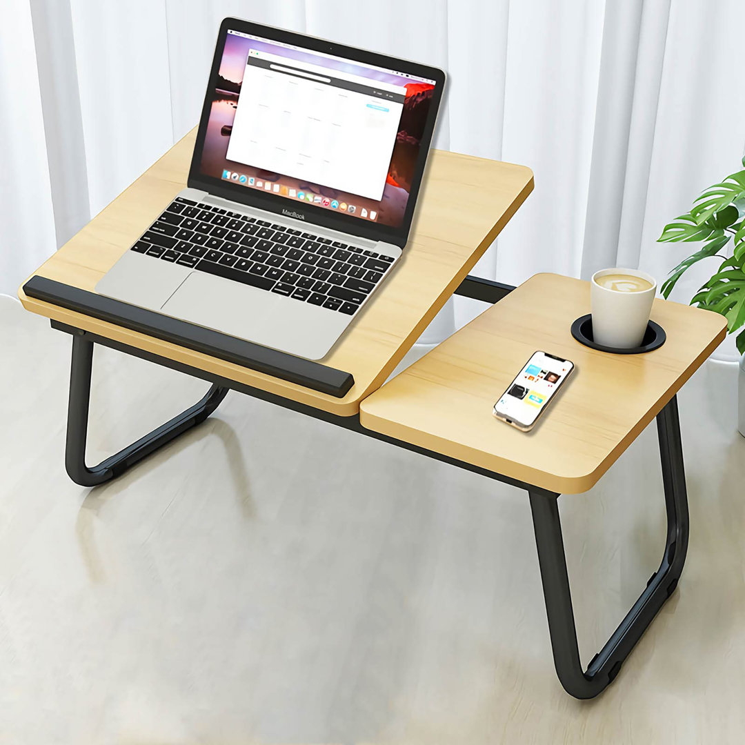 Laptop Bed Table with Foldable Legs & Cup Slot
