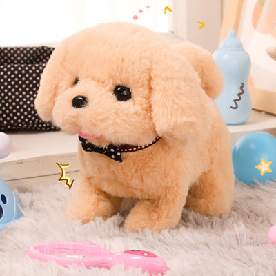 Artificial electric Simulated Dog Plushs Pet Toys Will Bark And Walk Dog Toys Children's Gifts