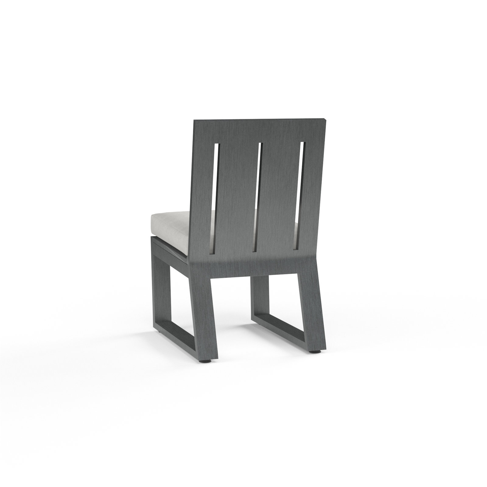 Georgie Premium All-Weather Wicker Outdoor Dining Side Chair with Sunbrella® Cushion, Cast Silver Sunbrella®
